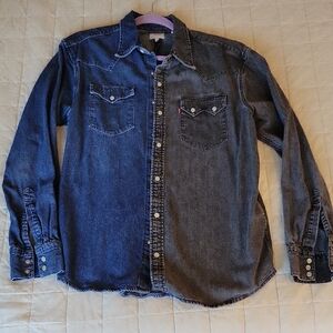 Levi's Two-Tone Denim Shirt - Blue and Black